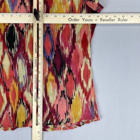 Allison Taylor Button Up Blouse Medium Funky Abstract Southwestern Boho Hipp Vtg - Picture 8 of 15